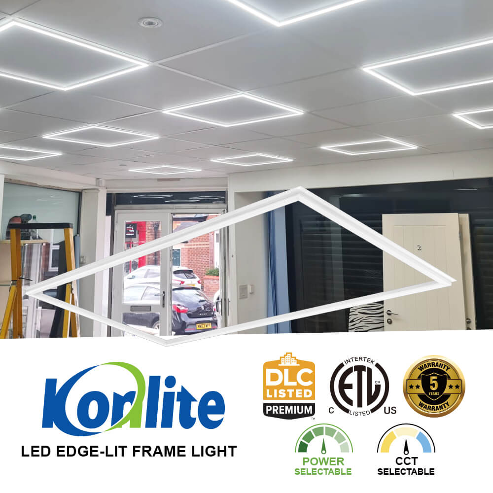2x4 ft. LED Grid Frame Light  - 8000 Lumens - 60W/50W/40W - 5 CCT Selectable - 120-277V