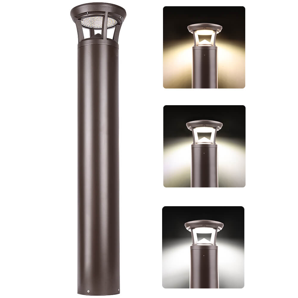 4 FT. Konlite Dome-Top LED Bollard Light - 24W - 3,000 Lumens - 3 Wattage Selectable - 3 CCT Selectable - 120-277V - 100W Equal