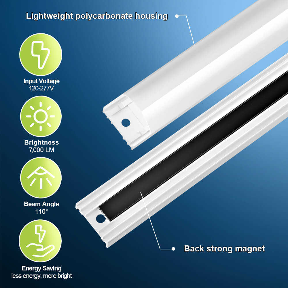 Konlite 4ft Magnetic Linear LED Retrofit Kit - 36W/25W/18W - 120-277V - 4250 lumens - 3 CCT - 0-10V dimmable