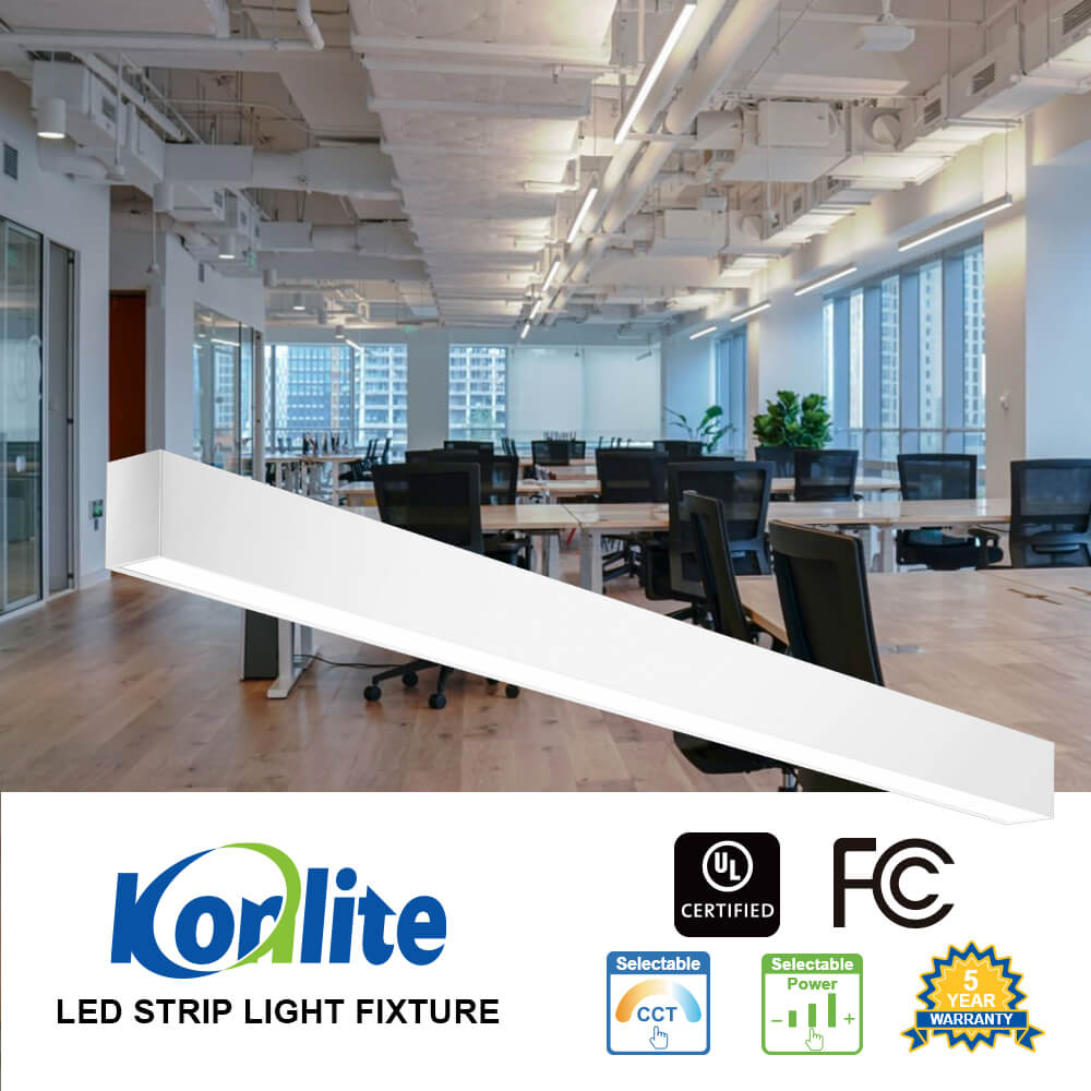 4 FT White LED Architectural Linear Light Fixture - 6160 LM - Wattage Selectable - Kelvin 3500-4000-5000K