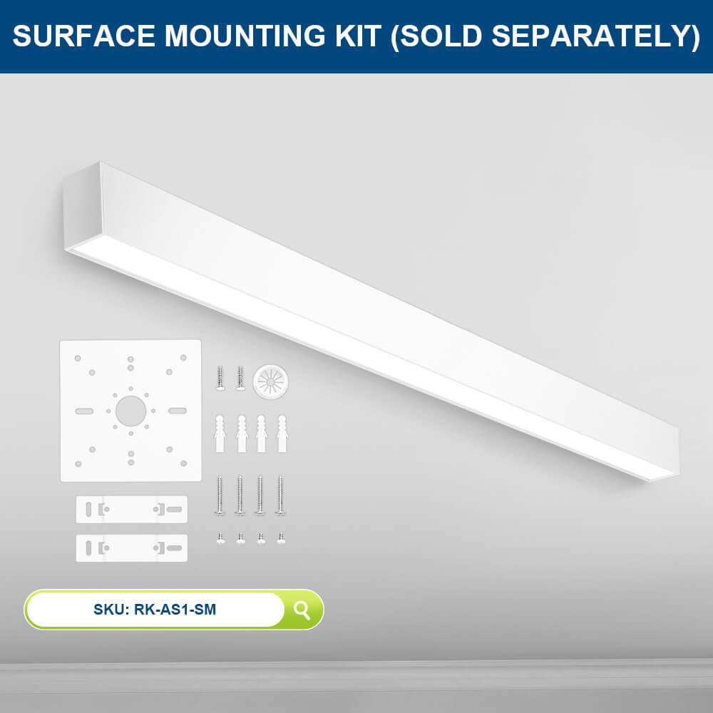4 FT White LED Architectural Linear Light Fixture - 6160 LM - Wattage Selectable - Kelvin 3500-4000-5000K