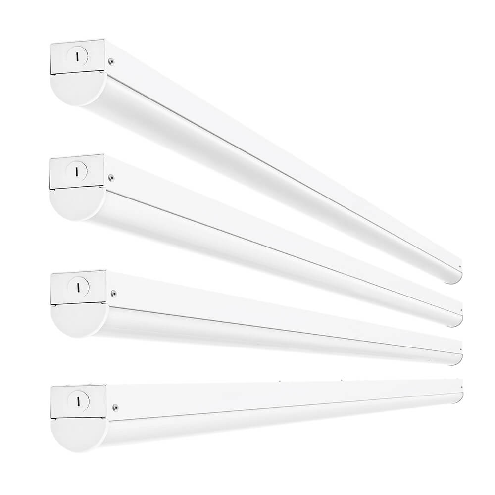 8 Ft LED Strip Light Fixtures - Pack of 4 Lights - Watts Selectable - 11,400 Lumens - CCT 3500K-4000K-5000K