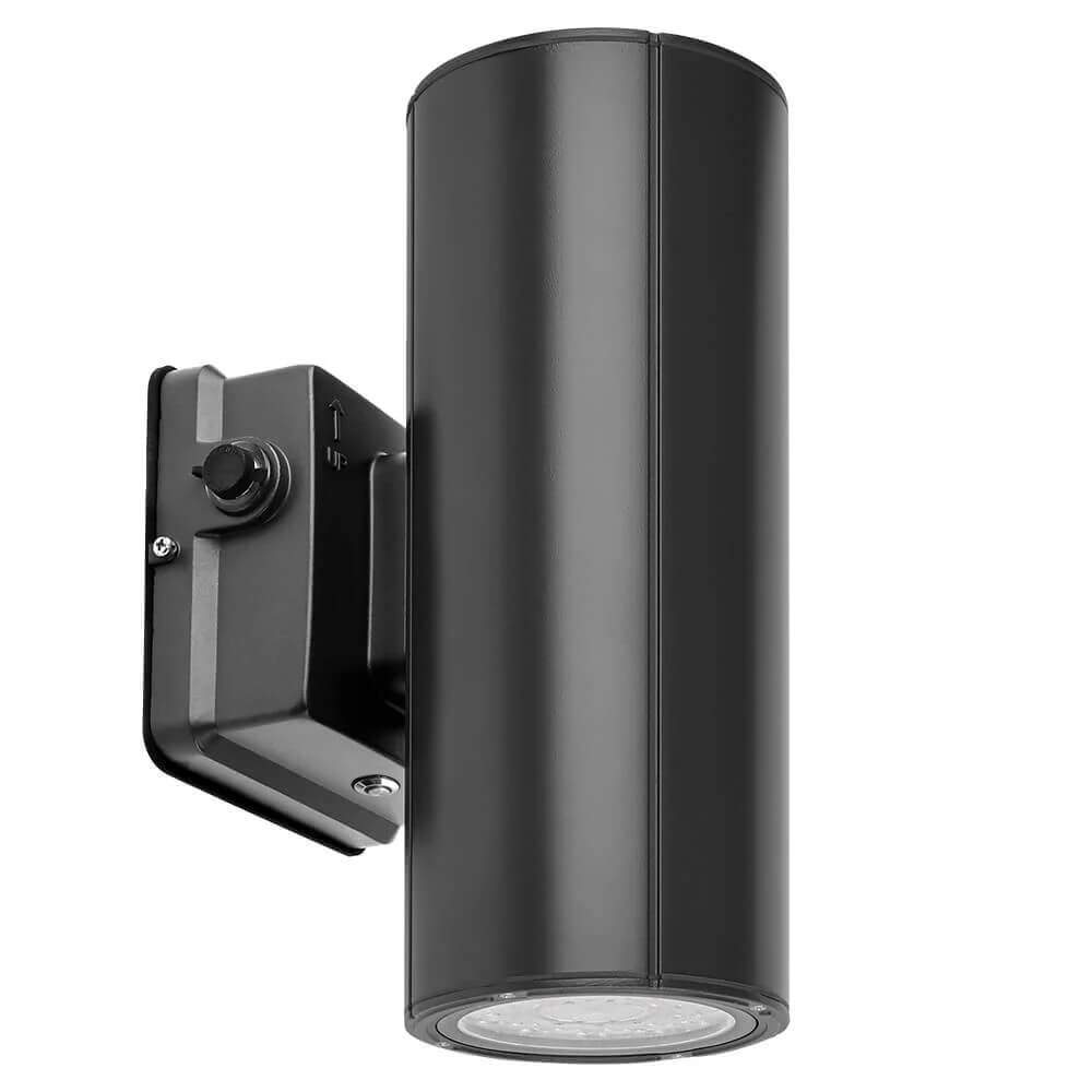 Black Finish LED Wall Sconce - 20/16/10W Selectable - up to 2,900 Lumens - 3 CCT Selectable - 120-277V - Photocell with Cap