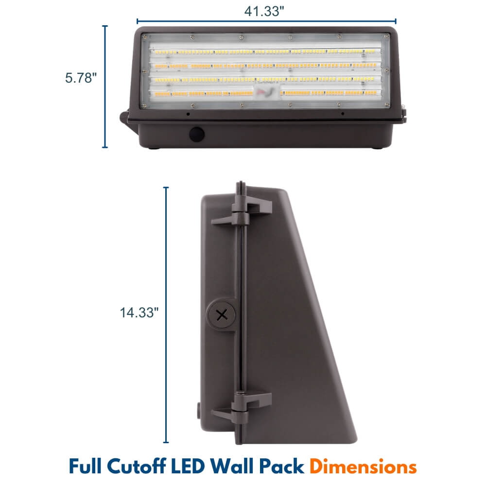 Full Cutoff LED Wall Pack - 90W/63W/45W Selectable - 14,900 Lumens - 3 CCT Selectable - 120-277V - 320W Equal