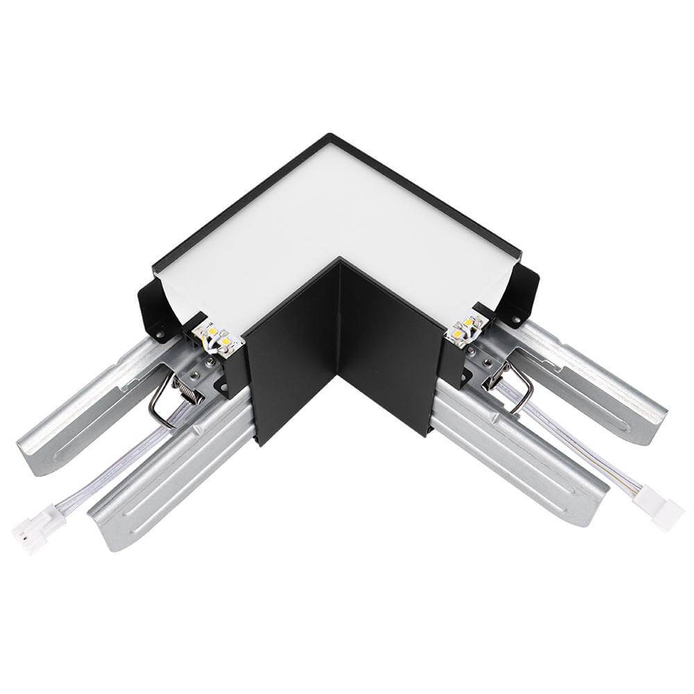 L-Shape Connector - Use with Konlite Architectural Linear Light Fixture - Black