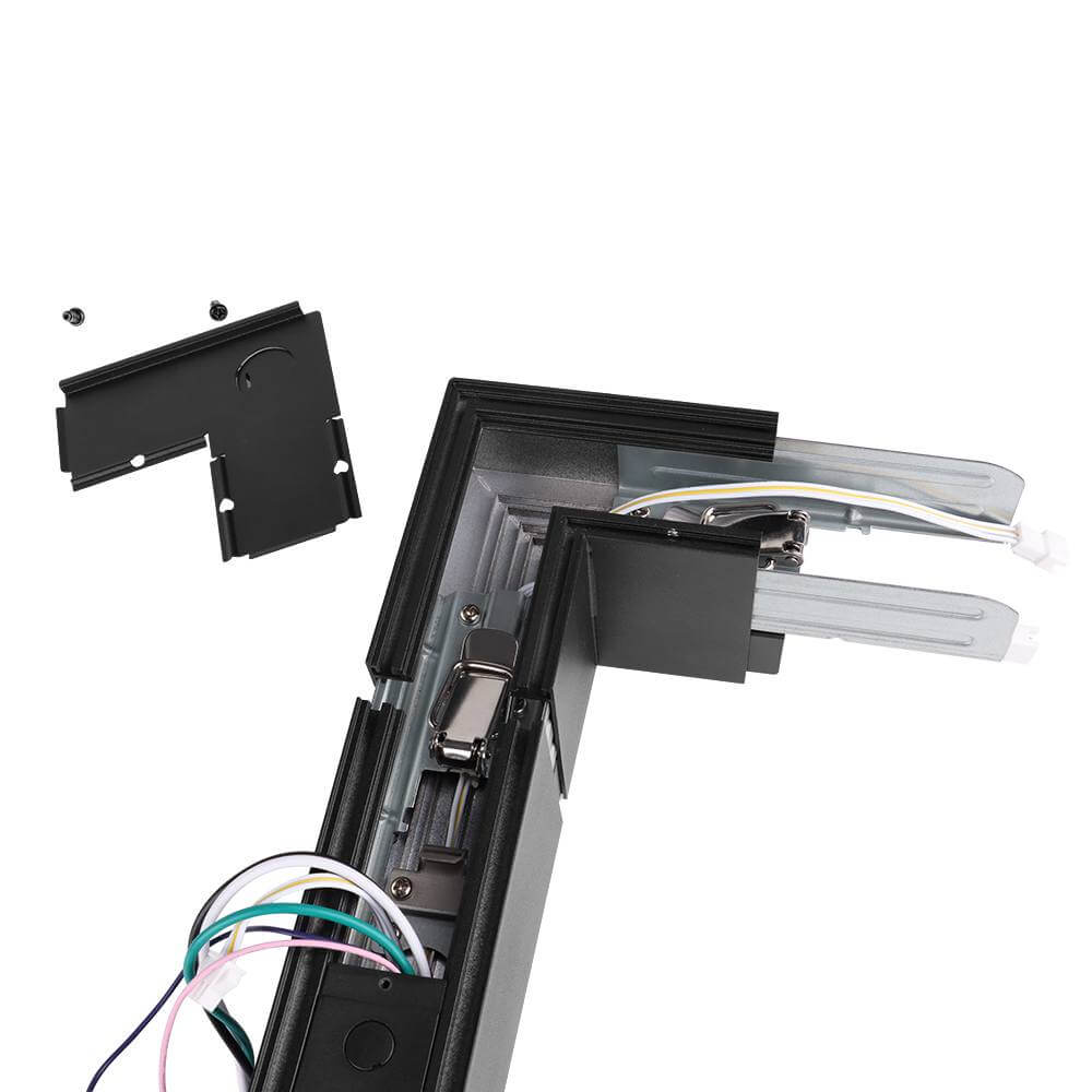 L-Shape Connector - Use with Konlite Architectural Linear Light Fixture - Black