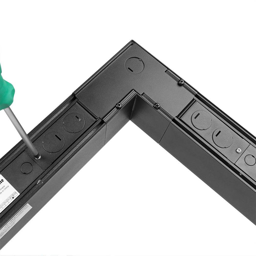 L-Shape Connector - Use with Konlite Architectural Linear Light Fixture - Black