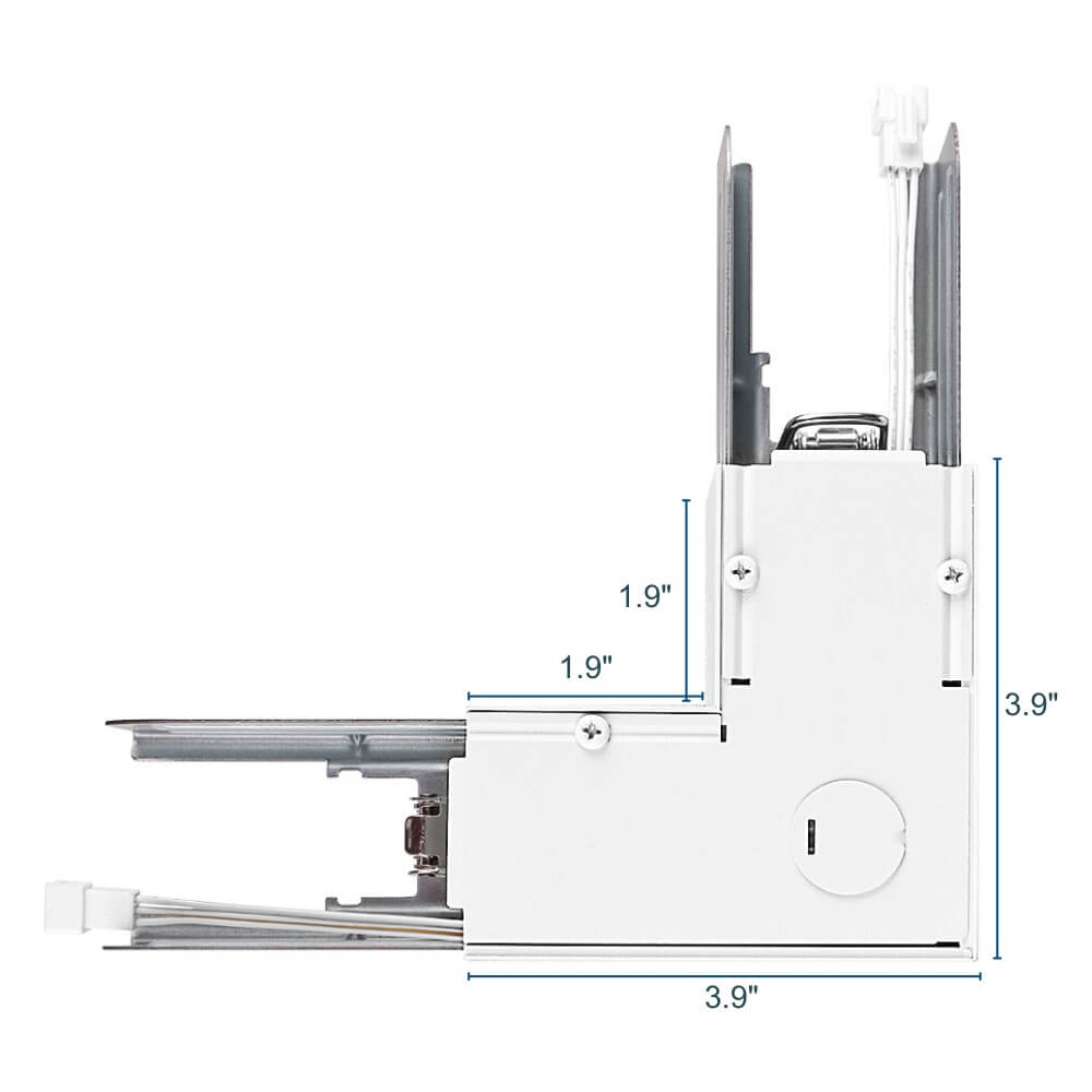 L-Shape Connector - Use with Konlite Architectural Linear Light Fixture - White