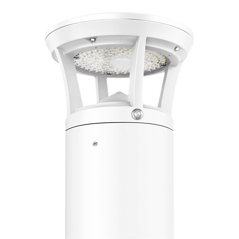 4 FT. Konlite White LED Bollard Light - 3,000 Lumens - 3 Watts Selectable - 3 CCT Selectable - 120-277V - 100W Equal