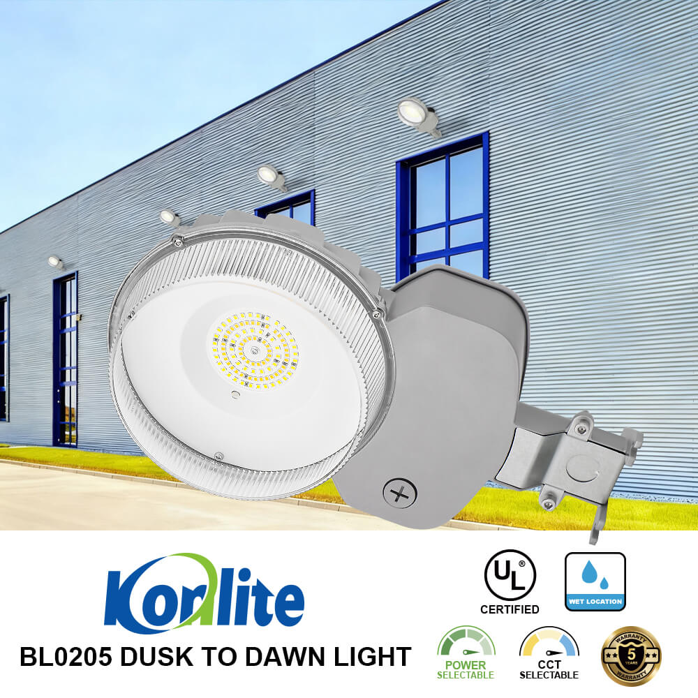 Konlite LED Dusk to Dawn Light - 45W - 6,200 LM Max - 4 Watts Selectable - 5000K/4000K/3000K - 120-277V - 150W Equal