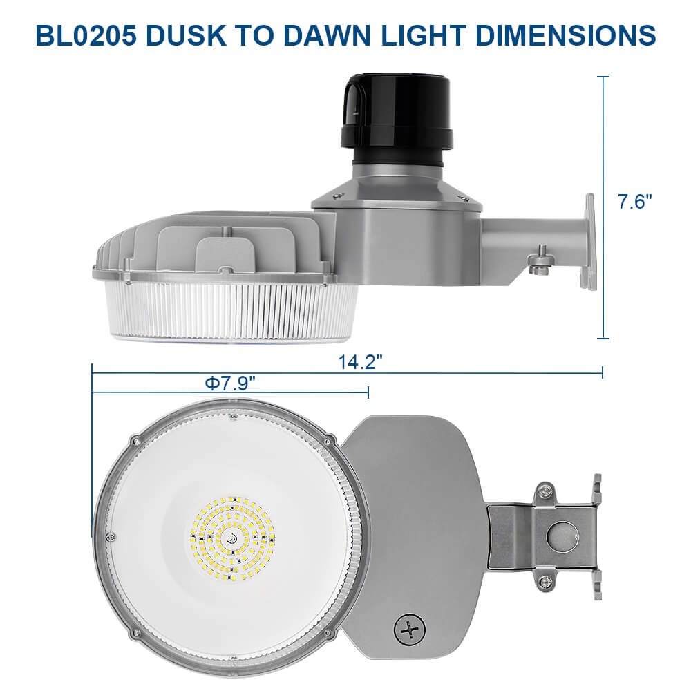 Konlite LED Dusk to Dawn Light - 45W - 6,200 LM Max - 4 Watts Selectable - 5000K/4000K/3000K - 120-277V - 150W Equal