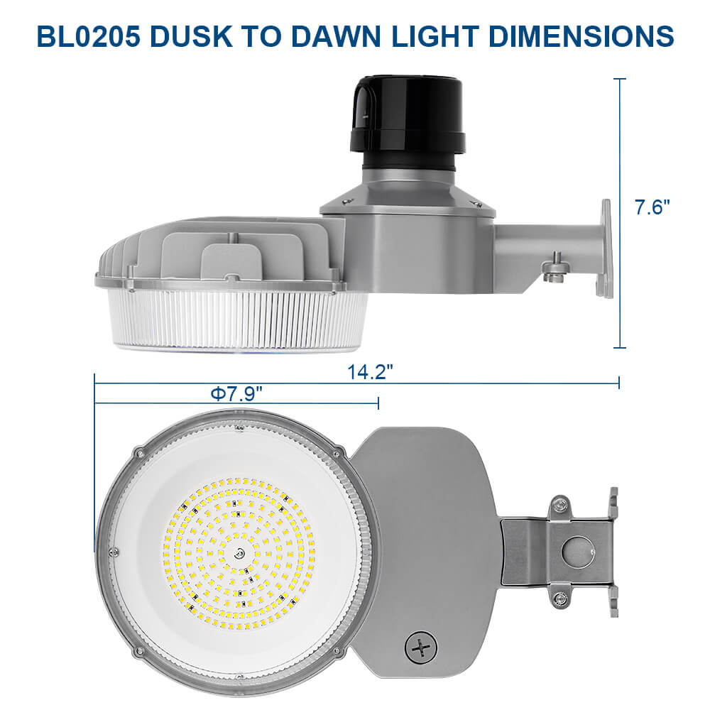 Konlite LED Dusk to Dawn Light - 80W - 4 Watts Selectable - 12,000 LM Max - 5000K/4000K/3000K - 120-277V - 250W Equal