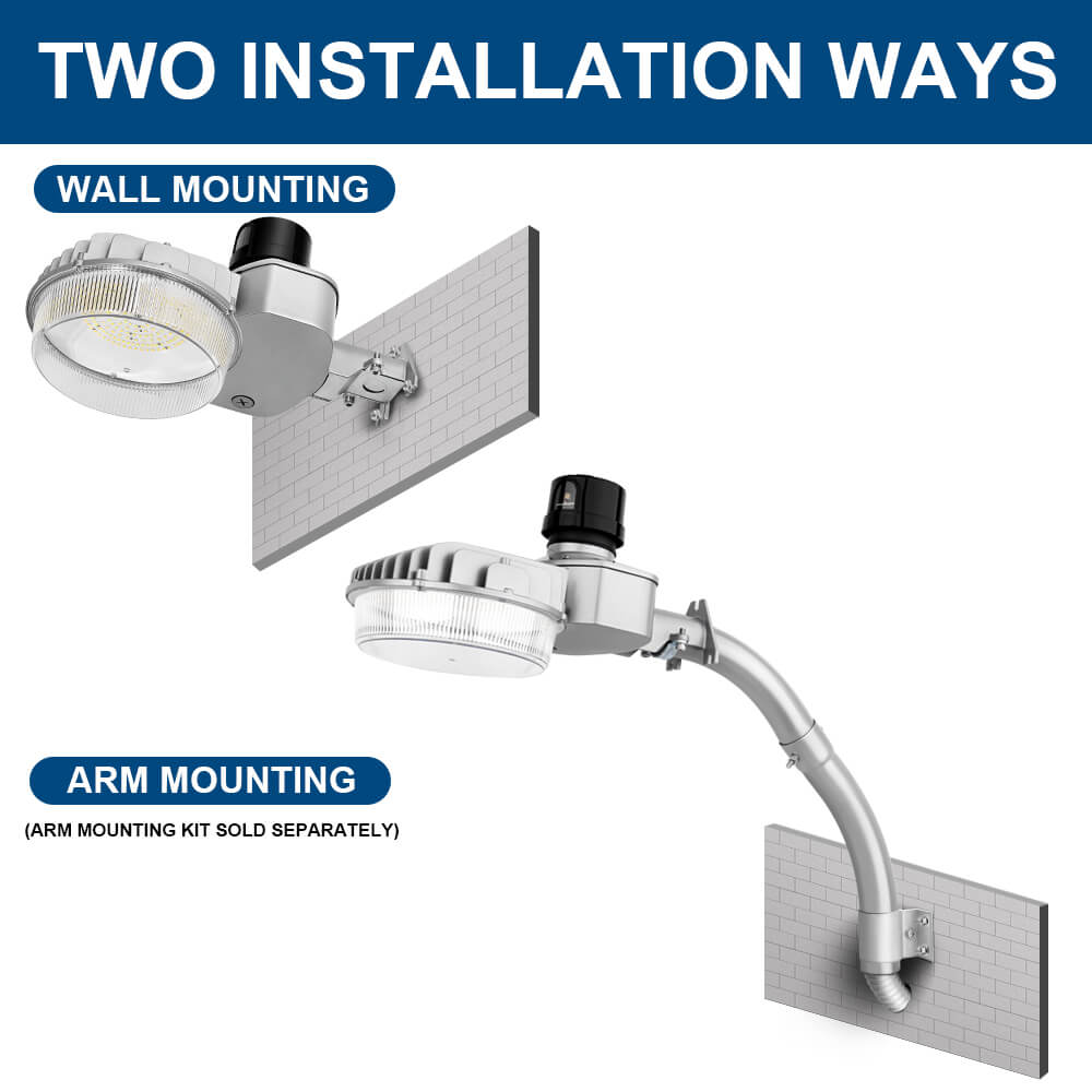 Konlite LED Dusk to Dawn Light - 80W - 4 Watts Selectable - 12,000 LM Max - 5000K/4000K/3000K - 120-277V - 250W Equal