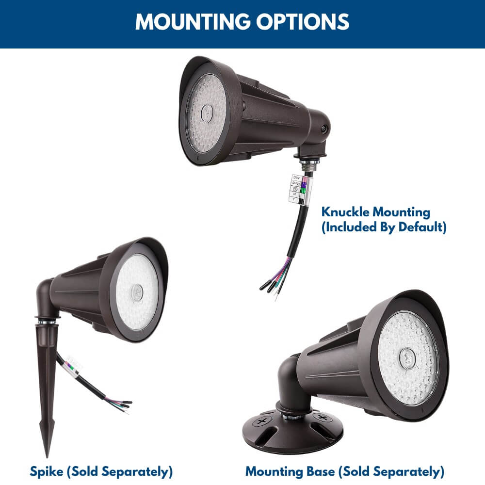 LED Outdoor Flood Light - 25W/20W/15W - 3,500 lumens - 3 CCT - Integrated photocell - 120-277V - 100W Equal