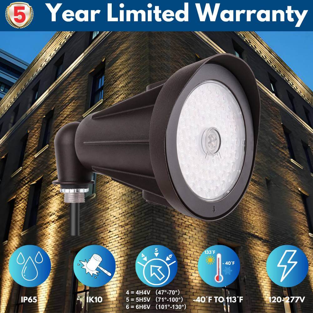 LED Outdoor Flood Light - 25W/20W/15W - 3,500 lumens - 3 CCT - Integrated photocell - 120-277V - 100W Equal