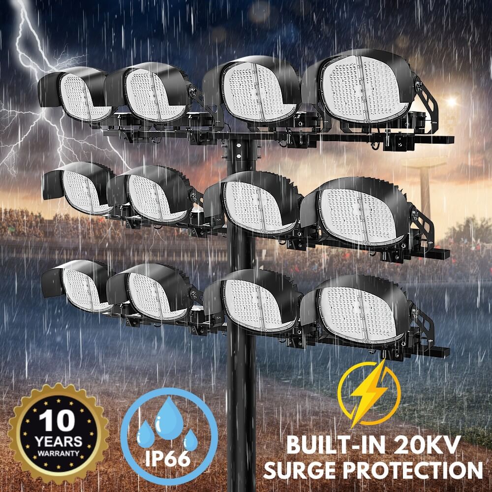 Konlite VEGA Premium LED Stadium Light - 600W - 95,000lm - 5700K - 200-480V - 1500W Equal - 10 Year Warranty