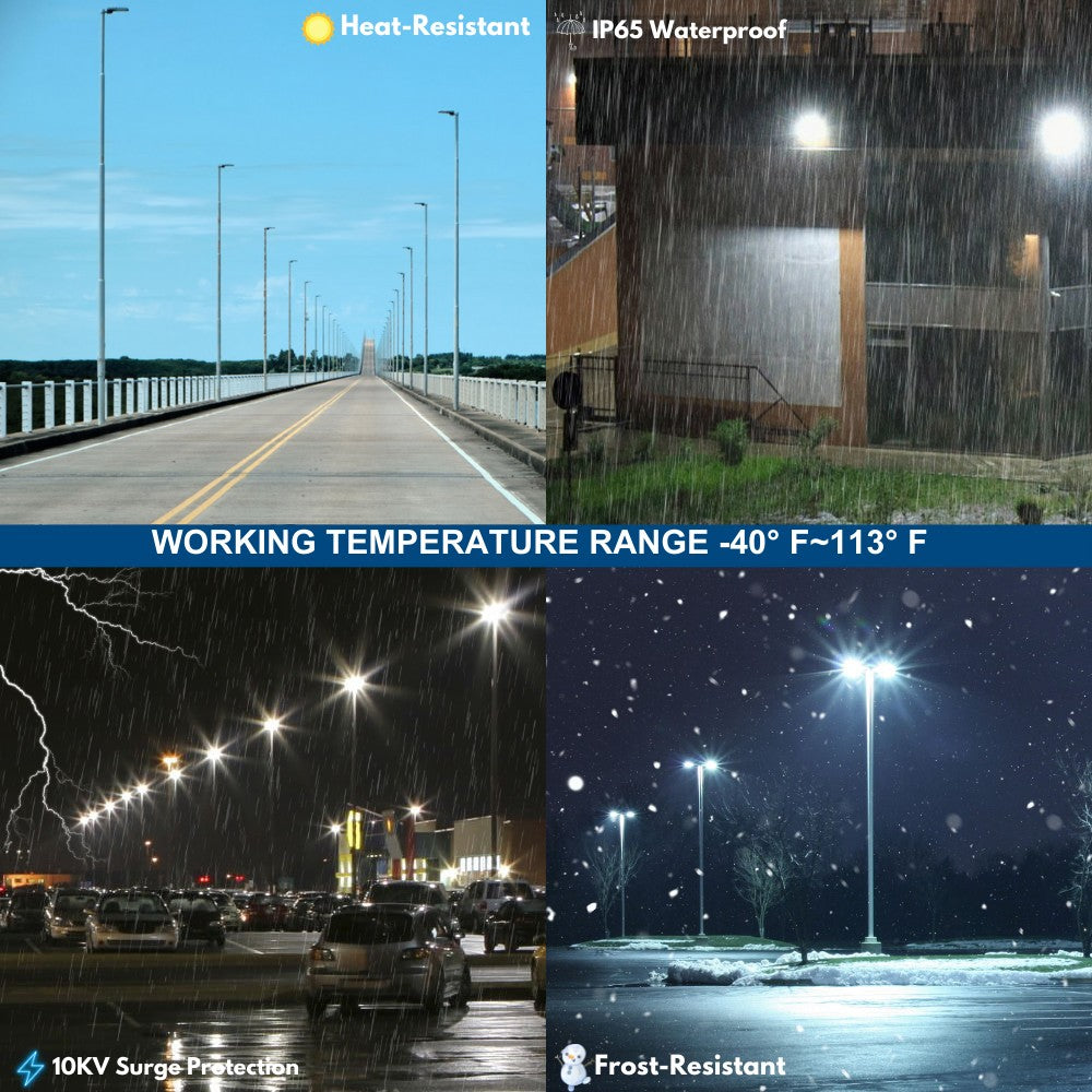 Vela III LED Parking Lot Light - Type V - 310W/280W/260W/240W Selectable - 3 CCT - 277-480V - 46,600 Lumens - 1000W Equal