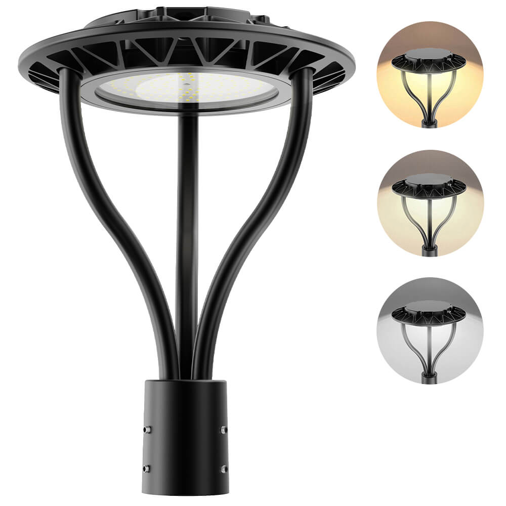 LED Post Top Light - 24,400 lumens  - 150W - 5 Watts Selectable - 5000K/4000K/3000K Selectable - 120-277V - 400W Equal