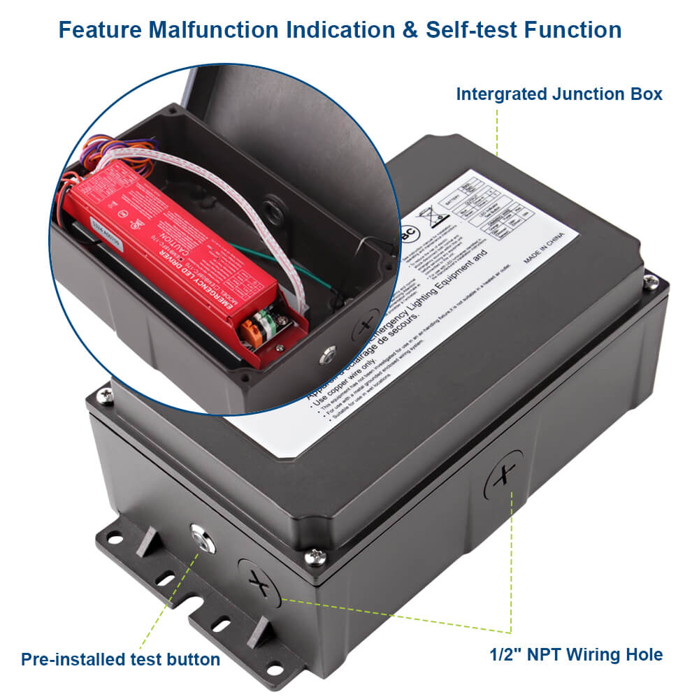 Outdoor LED Emergency Backup Driver - Constant Power - 18W - 100-347Vac Input - 170Vdc Output