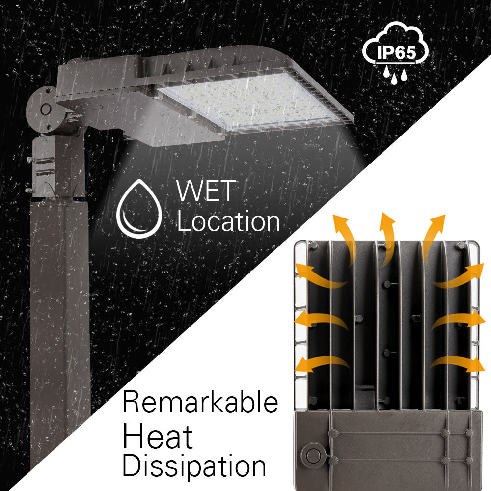 Konlite LED Outdoor Area Light - 70W - Type V - 9,800 Lumens - 5000K - 120-277V - 150W Equal