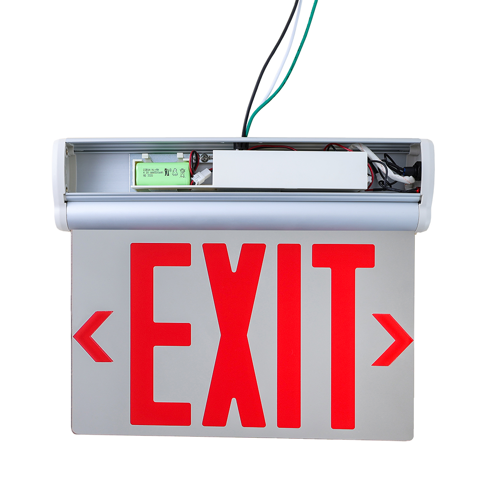 LED Edge-Lit Exit Sign | Red Letter | 2.5W | 120-277V