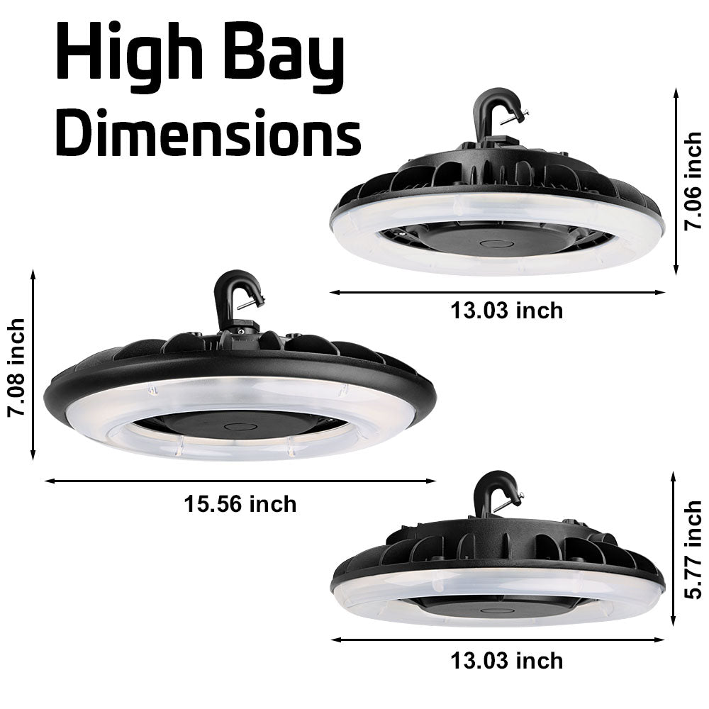 High bay dimensions Konlite Round Highbay