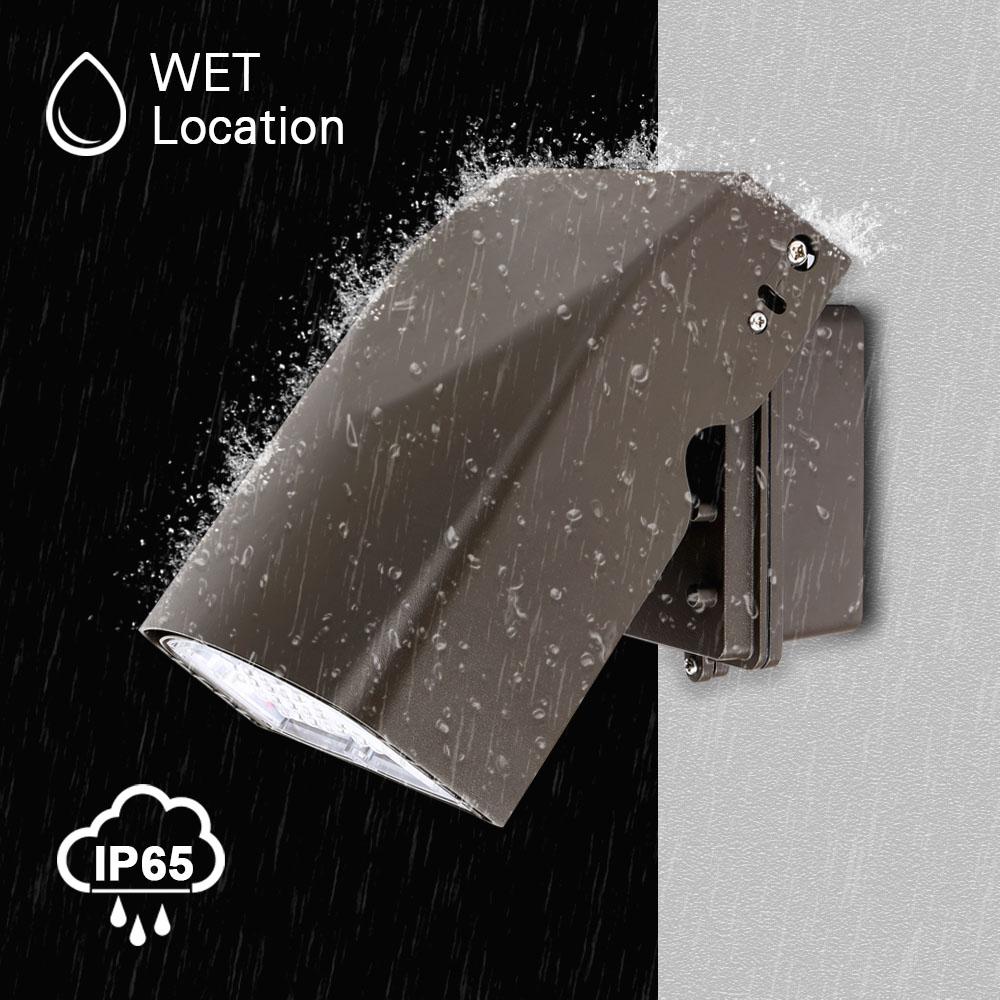 IP65 rated Konlite adjustable LED Slim Wall Pack Light in wet location