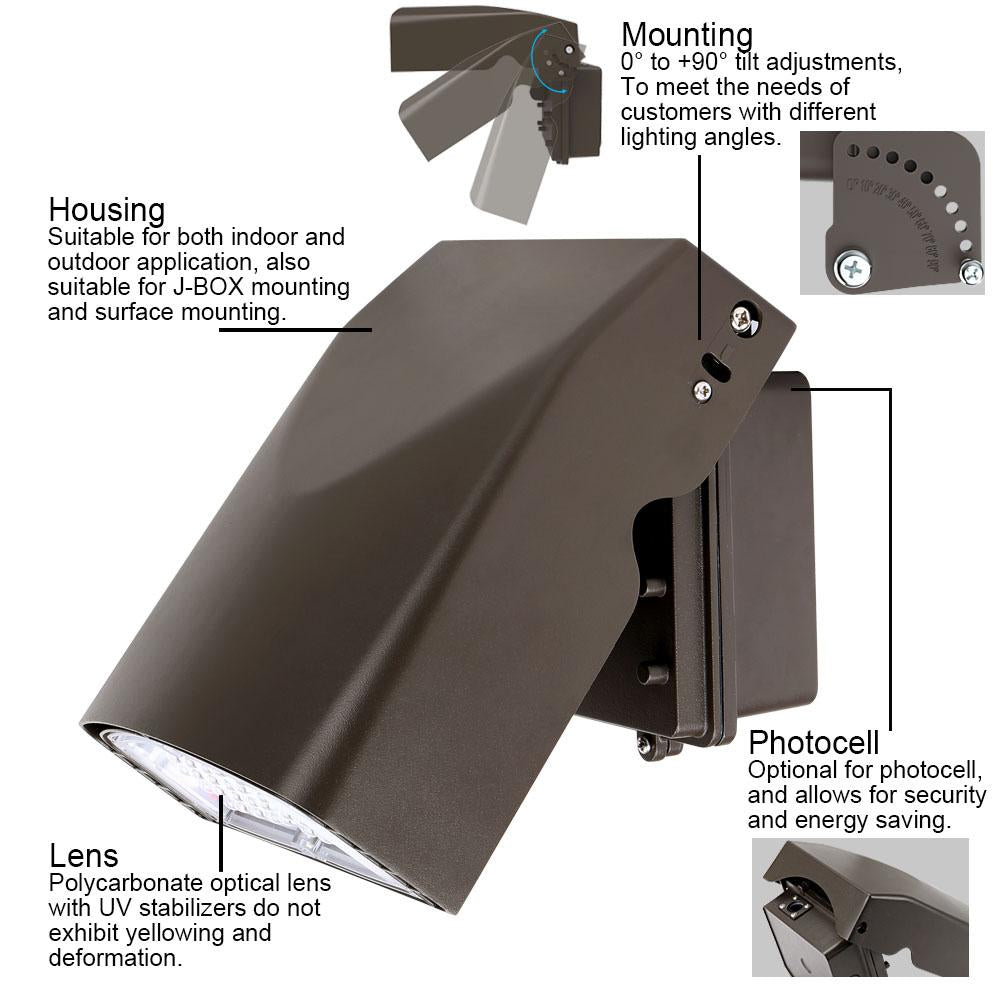Mounting, housing for Konlite LED Slim Wall Pack Light - Adjustable - 40W