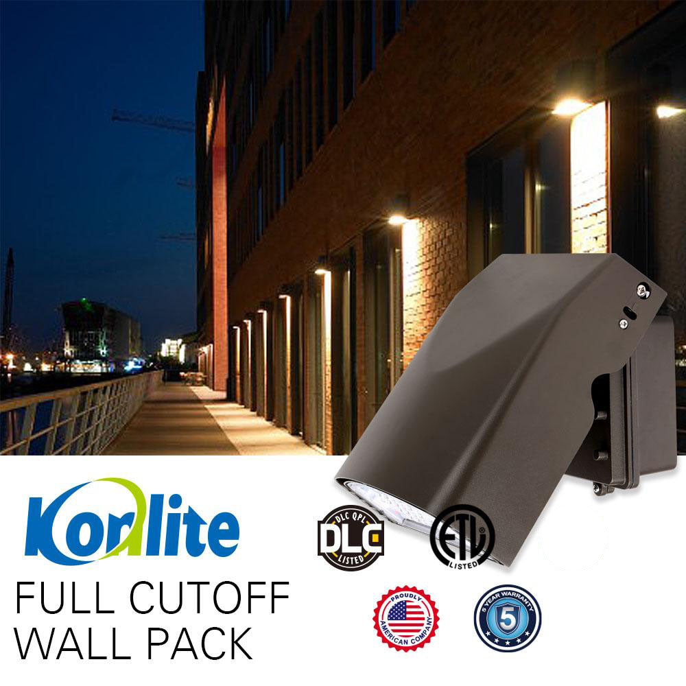 Konlite LED Slim Wall Pack Light - Adjustable - 67W - 8,800 Lumens - 5000K - 120-277V - 150W Equal